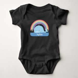 Söt Liten Val och Regnbåge Personlig T Shirt