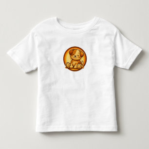 Söt liten valp Retro lapp Barn T-Shirt