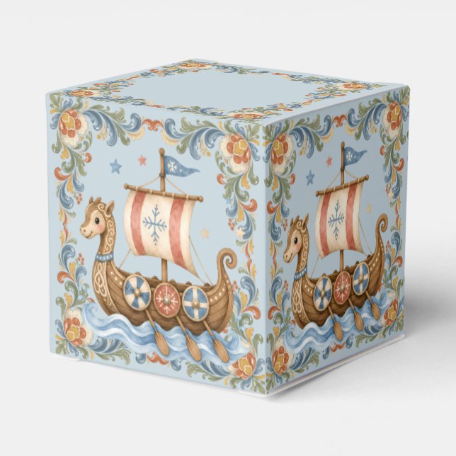 Söt liten Viking Bebis Shower Presentaskar (Baksidan Sidan)