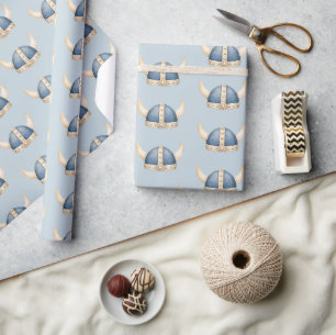 Söt liten vikinghjälm Baby Shower Presentpapper