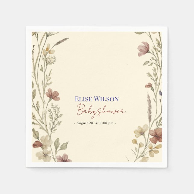 Söt liten vildblomma är på väg pappersservett (Framsidan)