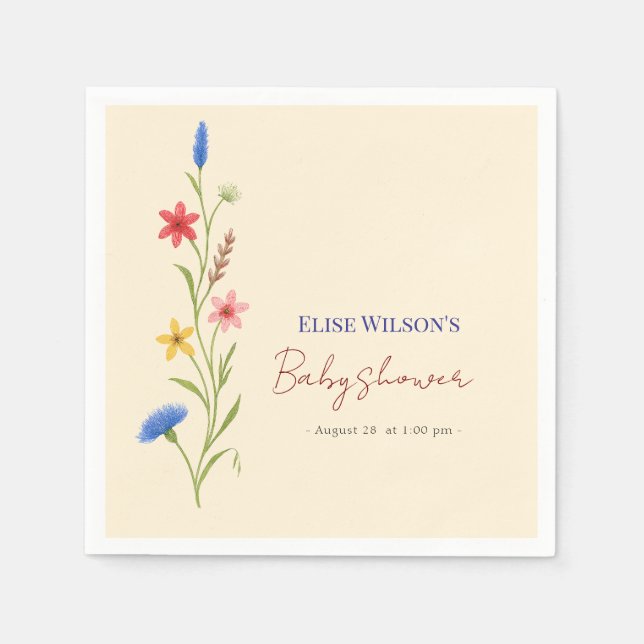 Söt liten vildblomma är på väg pappersservett (Framsidan)