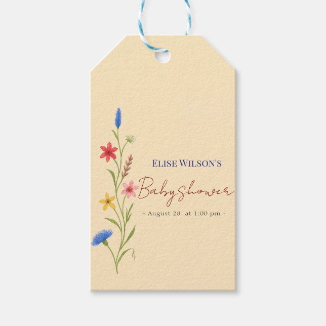Söt liten vildblomma är på väg presentetikett (Framsidan)