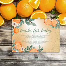 Söt litet cutie apelsin grön baby shower-böcker tilläggskort