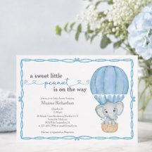 Söt litet jordnöt Elefant Baby Pojke Bebis Shower