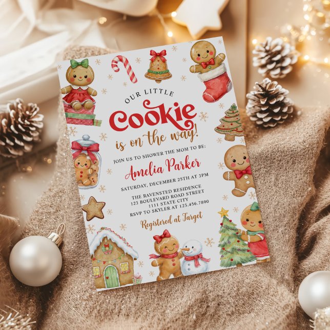 Söt litet kakor vinter jul baby shower inbjudningar (Skapare uppladdad)
