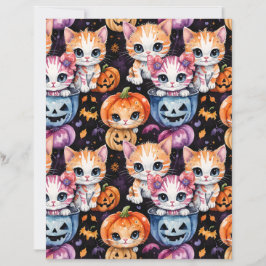 Söt litet katt Halloween bus eller godis papper
