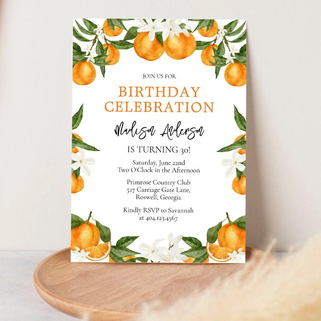 Söt litet orange citrus baby shower inbjudan (Skapare uppladdad)