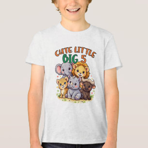 Söt Little Big 5 Safari-barnkammare Heart Art. T Shirt