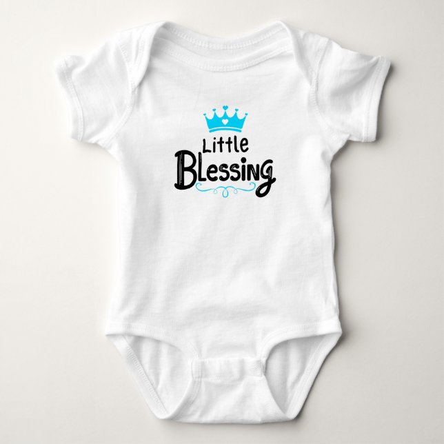 Söt "Little Bluting" Blue T Shirt (Framsida)