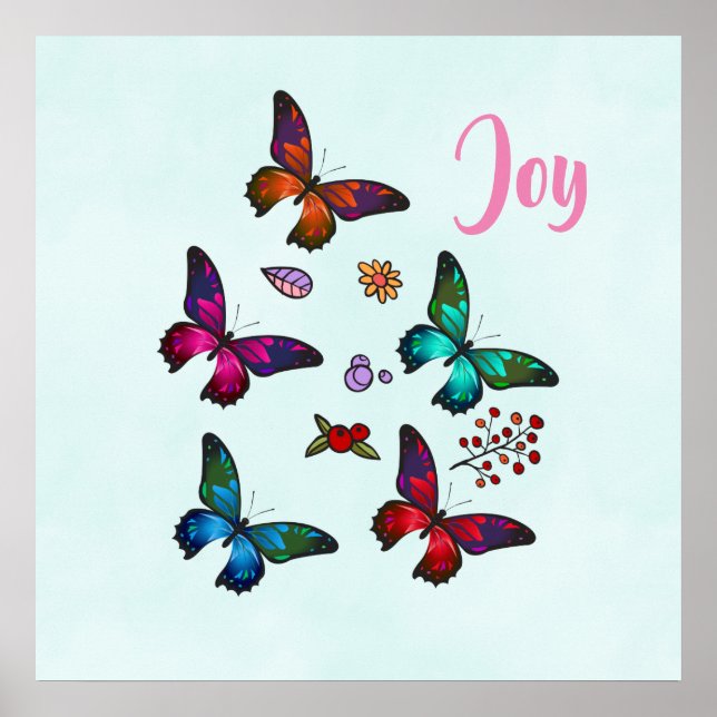 Söt Little Butterflies Joy Poster (Framsidan)