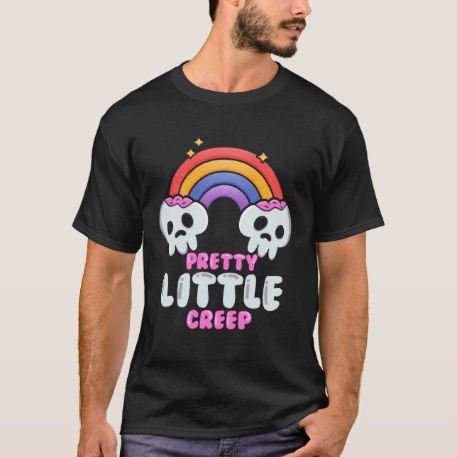Söt Little Creep Pastel Goth Aesthetic Gothic T Shirt (Framsida)
