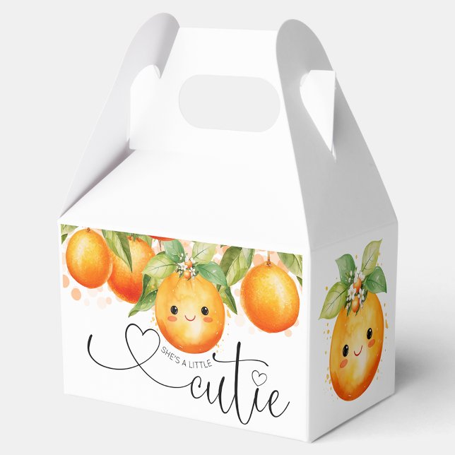 Söt Little Cutie Orange Citrus Baby Shower Presentaskar (You can add text and add a background color to this cute design.)