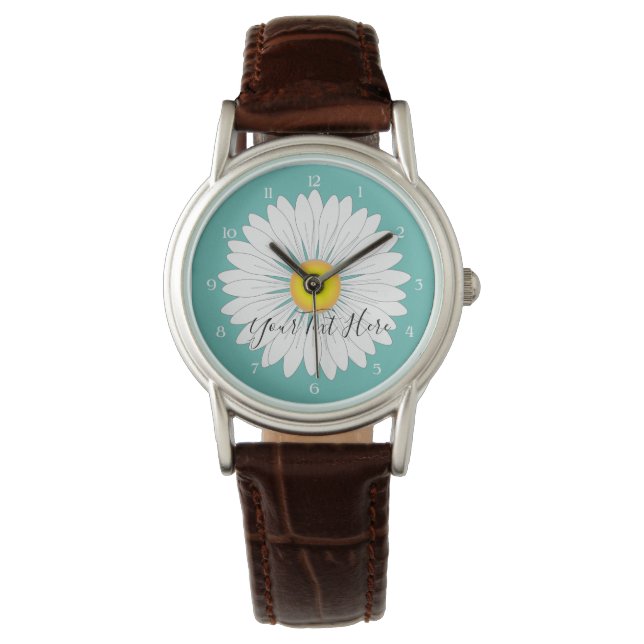 Söt Little Daisy Brown Leather eWatch Armbandsur (Framsida)