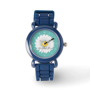 Söt Little Daisy Kids Justable Bezel Black Armbandsur