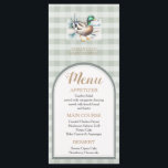 Söt Little Duckling Mallard Gingham Baby Shower Meny<br><div class="desc">Sött litet Duckling Mallard Gingham Baby Shower Menu Card</div>