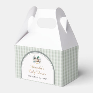 Söt Little Duckling Mallard Gingham Baby Shower Presentaskar