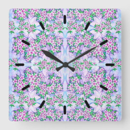 Söt Little Flowers Acrylic Wall Clock Fyrkantig Klocka