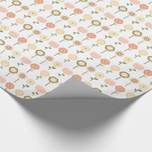 Söt Little Flowers in a Row Wrapping Papper