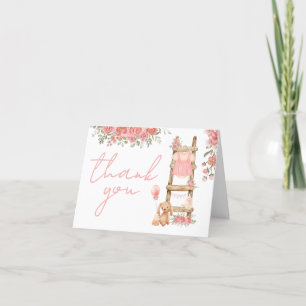 Söt Little Girl Boho Baby Shower Tack Kort