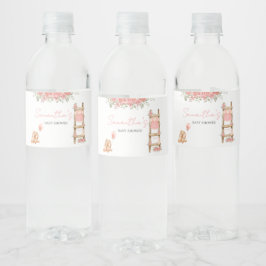 Söt Little Girl Boho Baby Shower Vattenflaskor Etikett