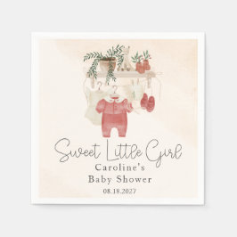 Söt Little Girl Boho Clothes Baby Shower Pappersservett