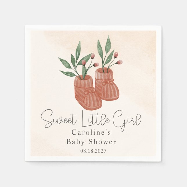 Söt Little Girl Boho Clothes Baby Shower Pappersservett (Framsidan)