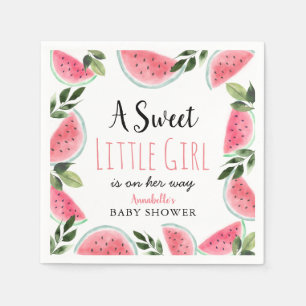 Söt Little Girl Watermelon Baby Shower Pappersservett