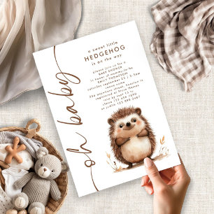 Söt Little Hedgehog Oh Baby Shower Inbjudningar