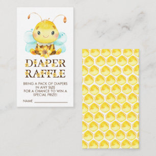 Söt Little Honung Bee Baby Diaper Raffle Biljett Tilläggskort