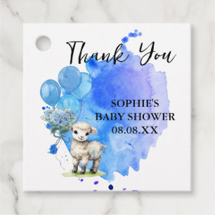 Söt Little Lamb Blue Hydrangea Balloon Gåvor Etiketter