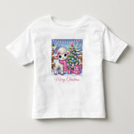 Söt Little Lambs jul på gården T Shirt