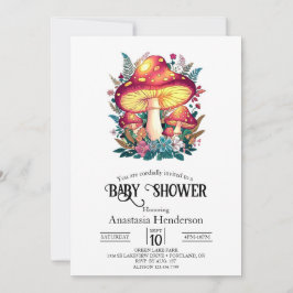 Söt Little Mushroom Baby Shower Inbjudningar