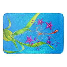 Söt Little Orchid Bird Badrumsmatta