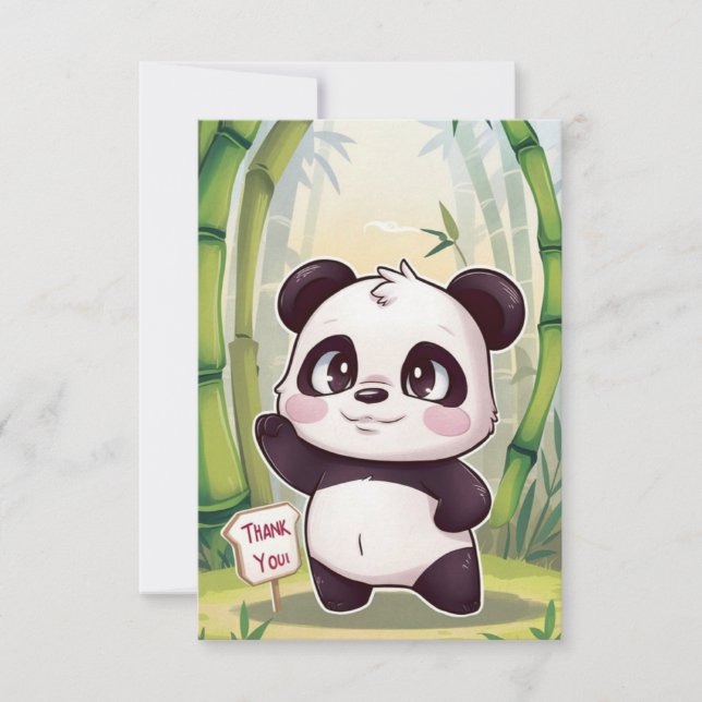 Söt Little Panda Tack Kort (Framsida)