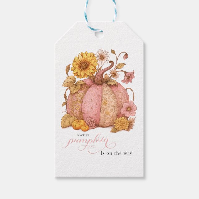 Söt Little patch pumpkin florals är på väg Presentetikett (Framsidan)