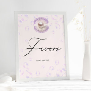 Söt Little Pearl Favors Baby Shower Poster