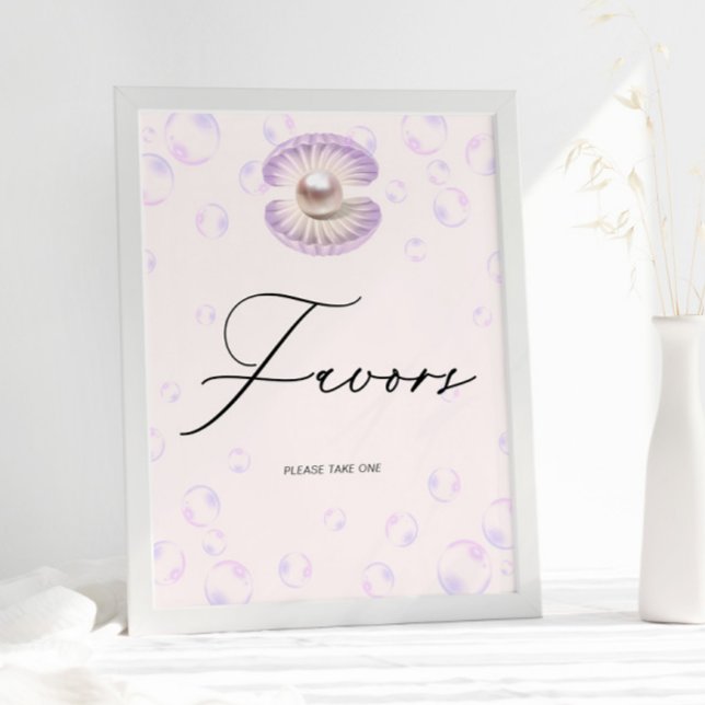 Söt Little Pearl Favors Baby Shower Poster (Skapare uppladdad)