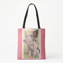 Söt Little Pig Tote Bag