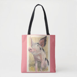 Söt Little Pig Tote Bag Tygkasse