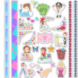 Söt Little Planners Variecckers & Washi Klistermärken