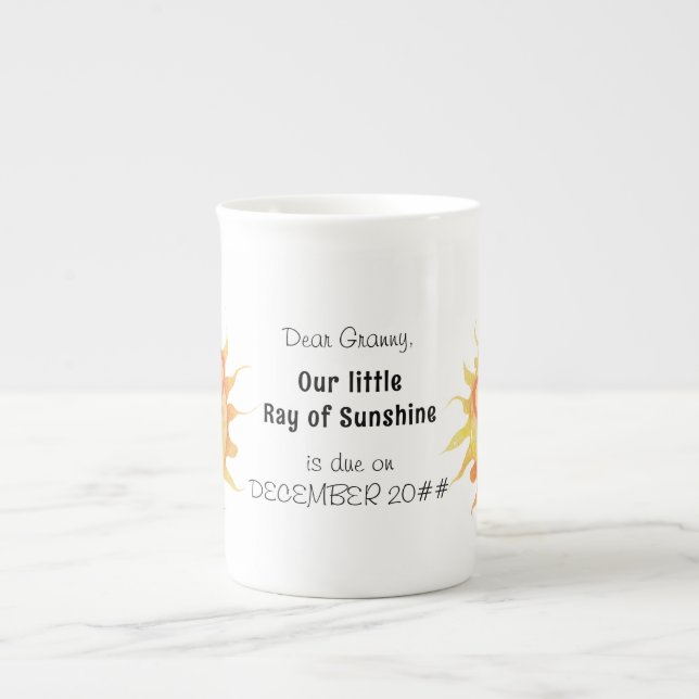 Söt Little Ray Sunshine Sol Cute Personlig Benporslin Mugg (Framsidan)
