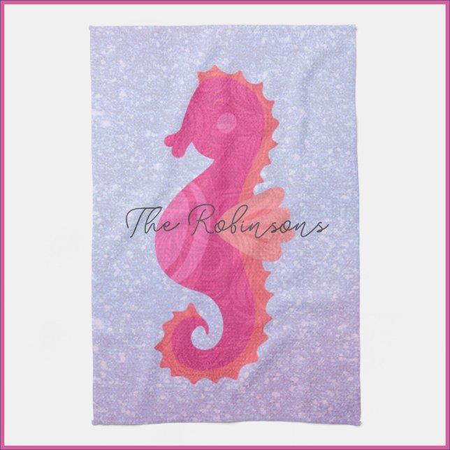 Söt Little Rosa Seahorse Kökshandduk (Skapare uppladdad)