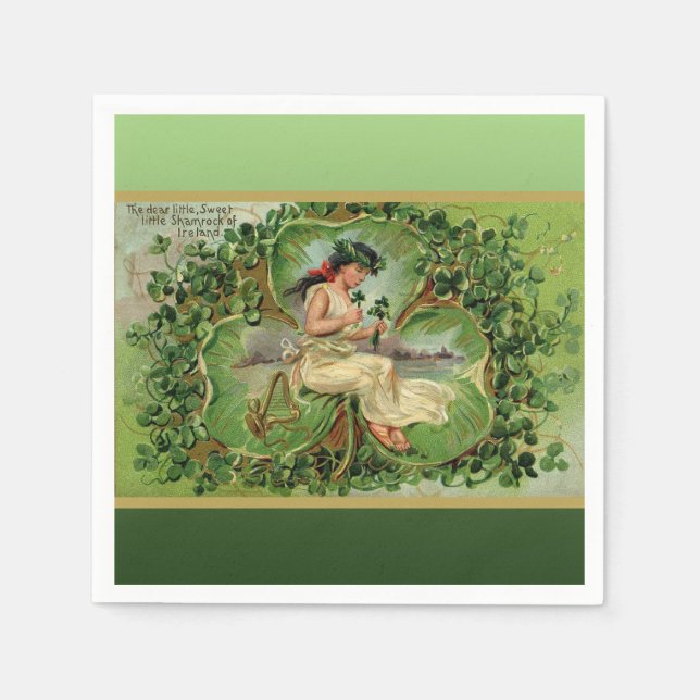 Söt Little Shamrock Pappersservett (Framsidan)