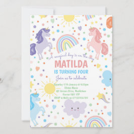 Söt Little Unicorns Party-inbjudningar Inbjudningar