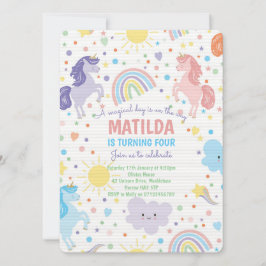 Söt Little Unicorns Party-inbjudningar Inbjudningar