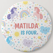 Söt Little Unicorns Round Pin Badge