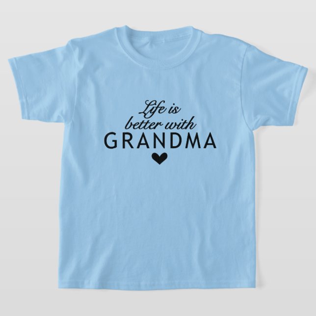 Söt liv bättre Grandma ord art T Shirt (Laydown)