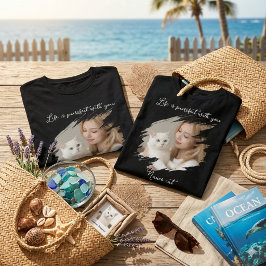 Söt "Livet är Purrfekt med Dig" Kattälskare T-Shir T Shirt