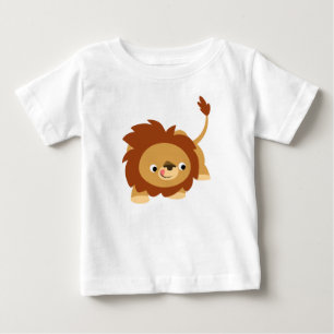 Söt livlig seriefigur lejonbaby t-shirt